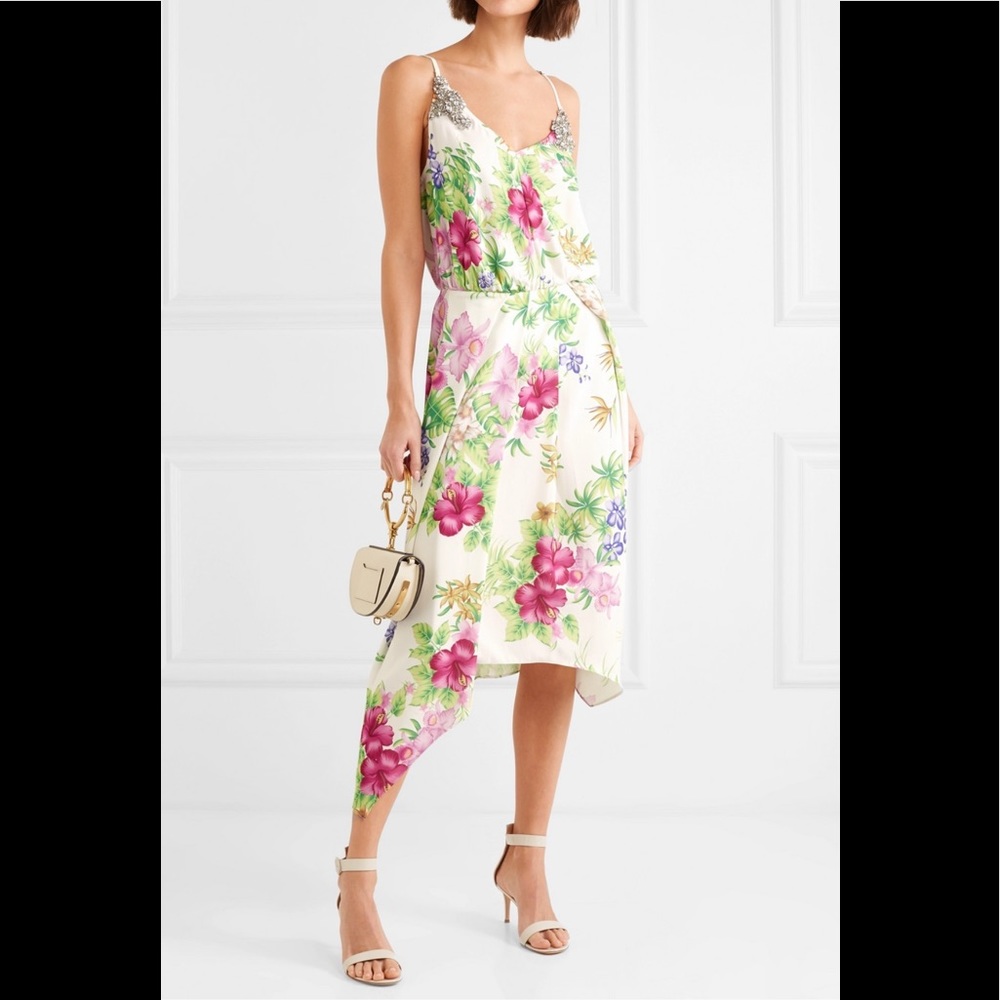 Dodo Bar Or Valentina Crystal Midi Chiffon Dress